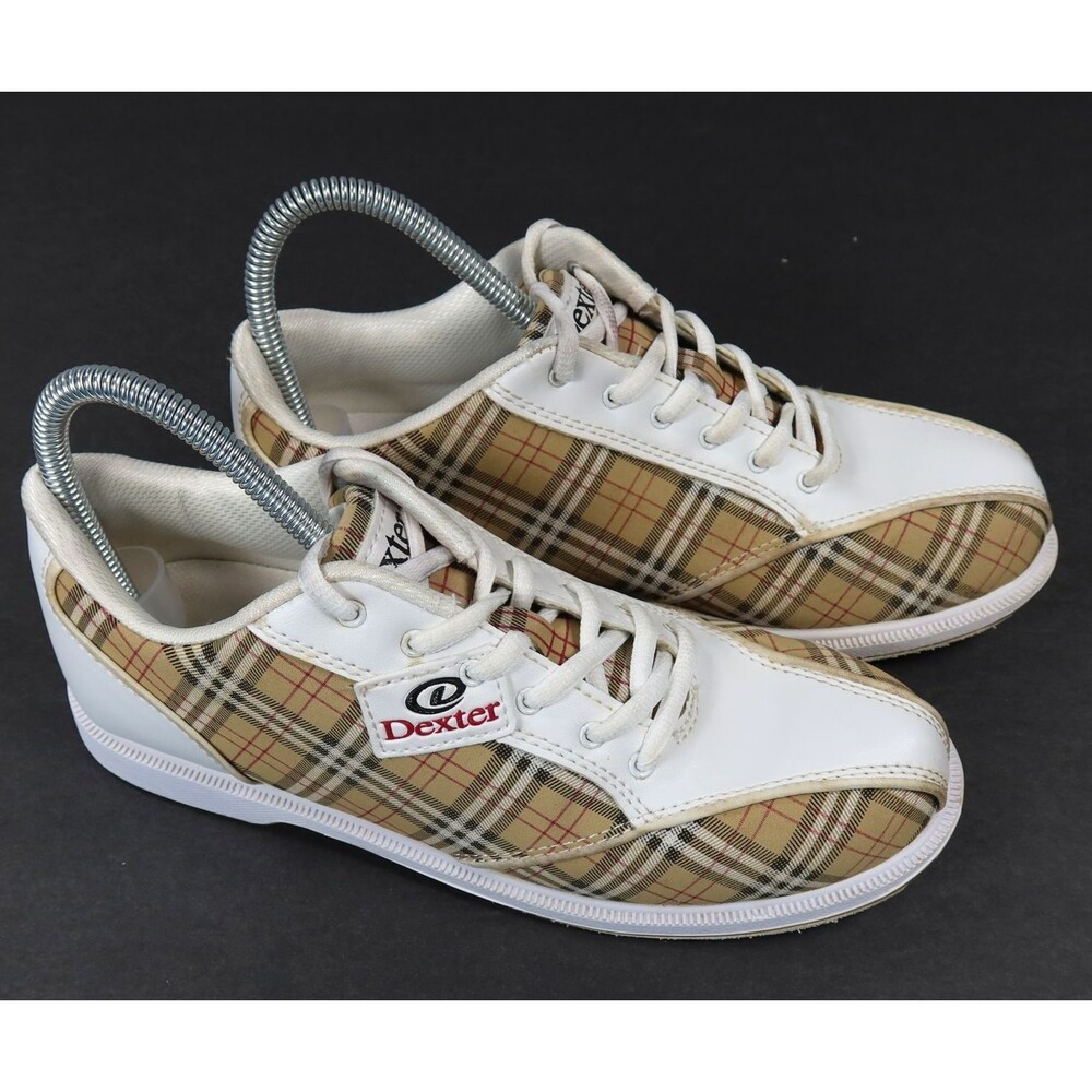 Dexter Ana White with Beige Plaid Slide-Rite Bowling Shoes Womens Size 8.5M - Picture 3 of 16